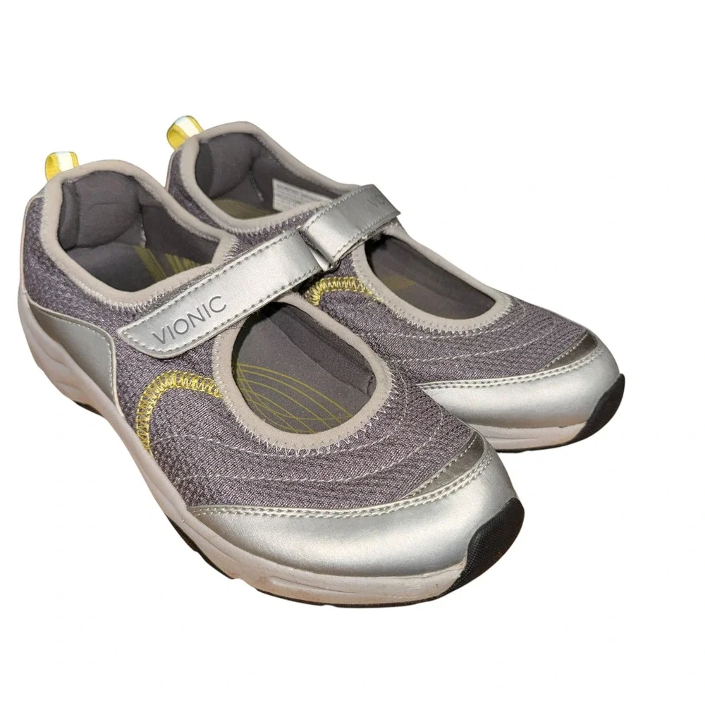 Vionic Sunset Mary Jane Womens 7 Pre-Owned Sneaker Grey Athletic Strap 334SUNSET